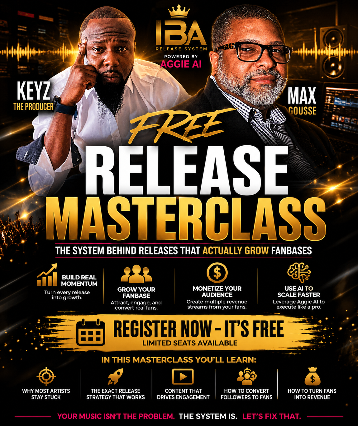 Icon Breaking Agency powered by Aggie release strategy masterclass visual